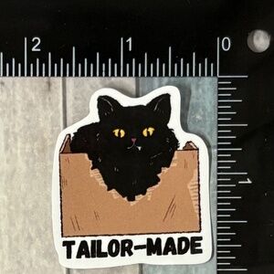 🌀10/$10🌀 Cute Black Cat Reusable Waterproof Vinyl Sticker Decal